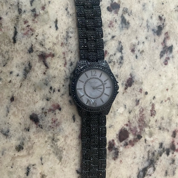 Jessica Simpson Black Crystal Watch